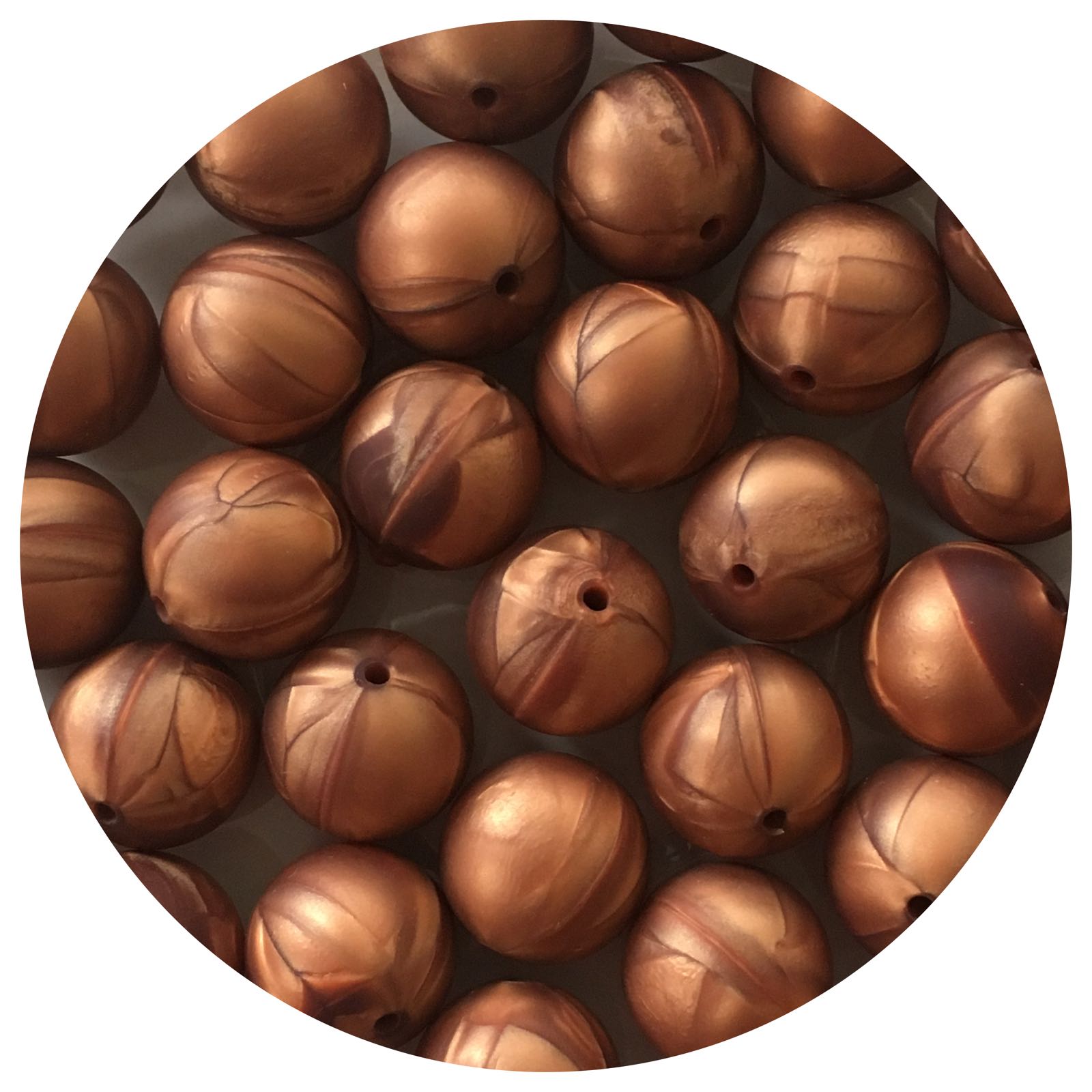 Rose Copper - 19mm round - 5 Beads