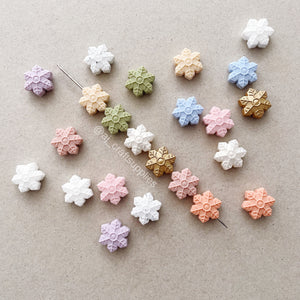 Nude - 20mm Snowflake Silicone Beads - 2 beads