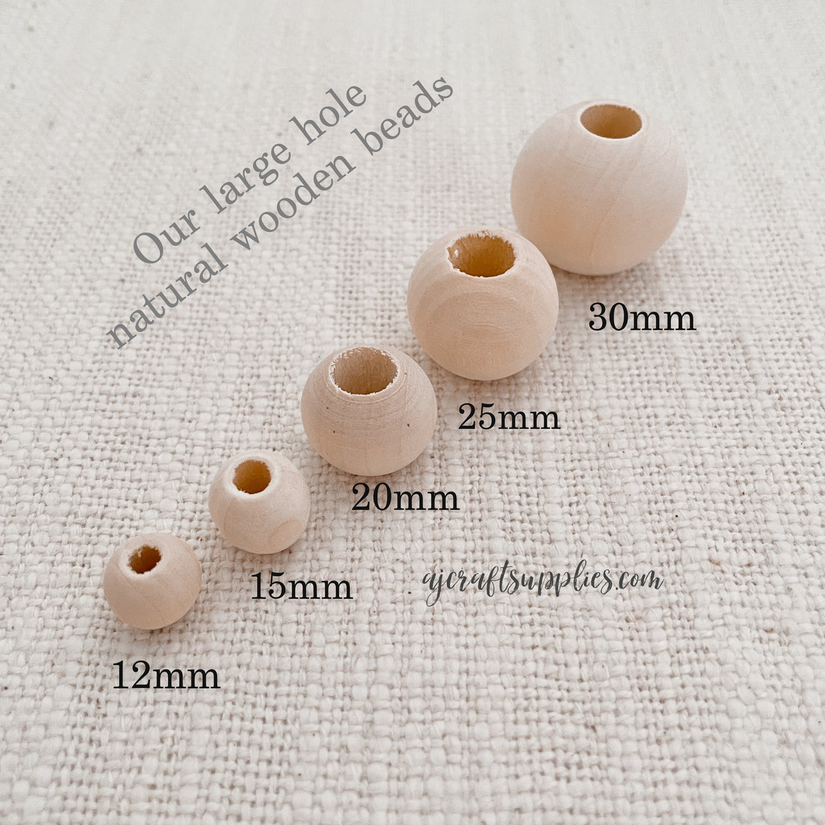 Paracord Planet 50/100 Perline Di Legno Naturali Da 25 Mm Con Foro Da 9,5 Mm - Ideali Per Gioielli, Rosari E Artigianato Creativo