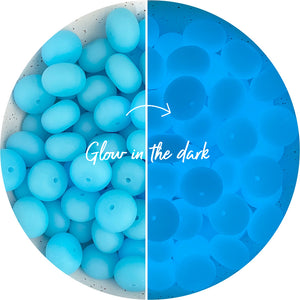 22mm abacus Glow in the Dark Silicone Beads