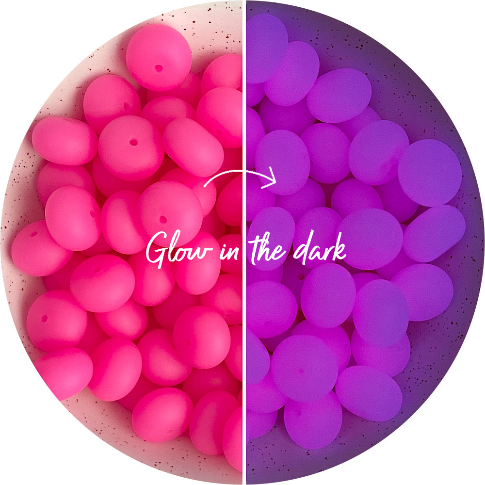 22mm abacus Glow in the Dark Silicone Beads