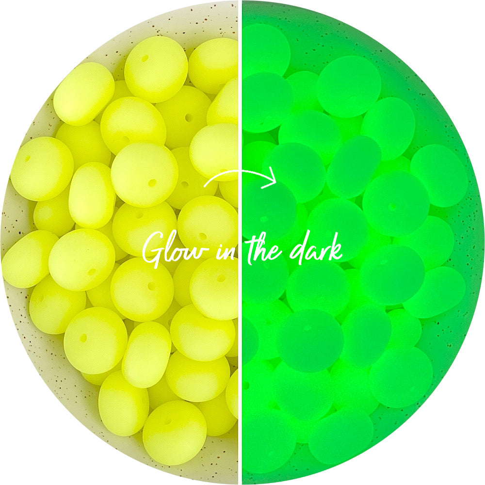 22mm abacus Glow in the Dark Silicone Beads